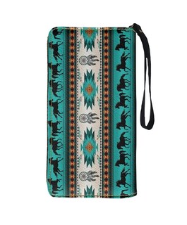 Foto 5 | Monedero de Piel Belug con Diseño de Caballo Azteca color Azul