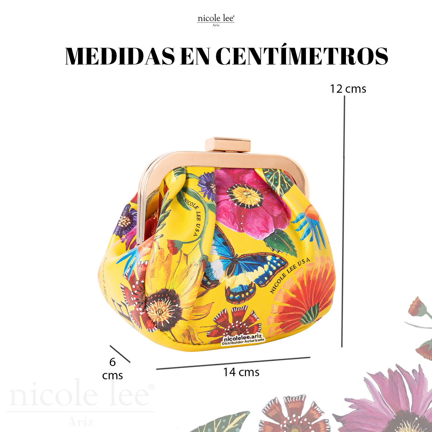 Foto 5 pulgar | Monedero Ameri Marca Nicole Lee con Correa Butter-flower Mustard