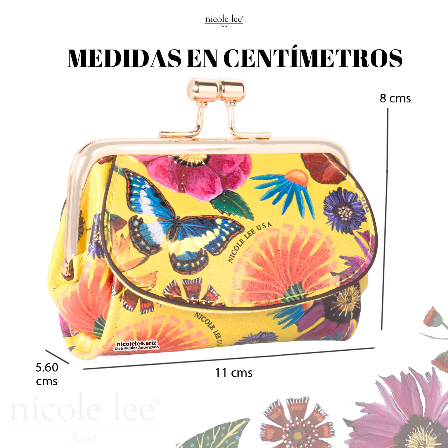 Foto 6 pulgar | Mini Monedero Nicole Lee Hadlee Butter-flower Multicolor