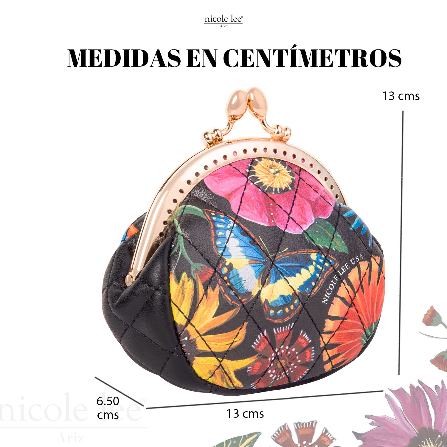 Foto 4 | Mini Monedero Amora Nicole Lee Butter-flower Multicolor