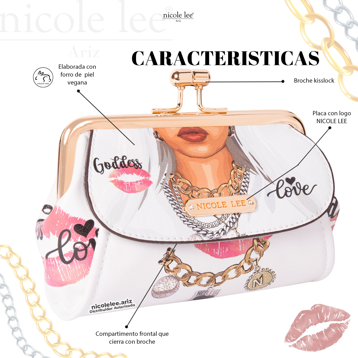 Foto 3 pulgar | Monedero Nicole Lee Sadie Goddess Of Love
