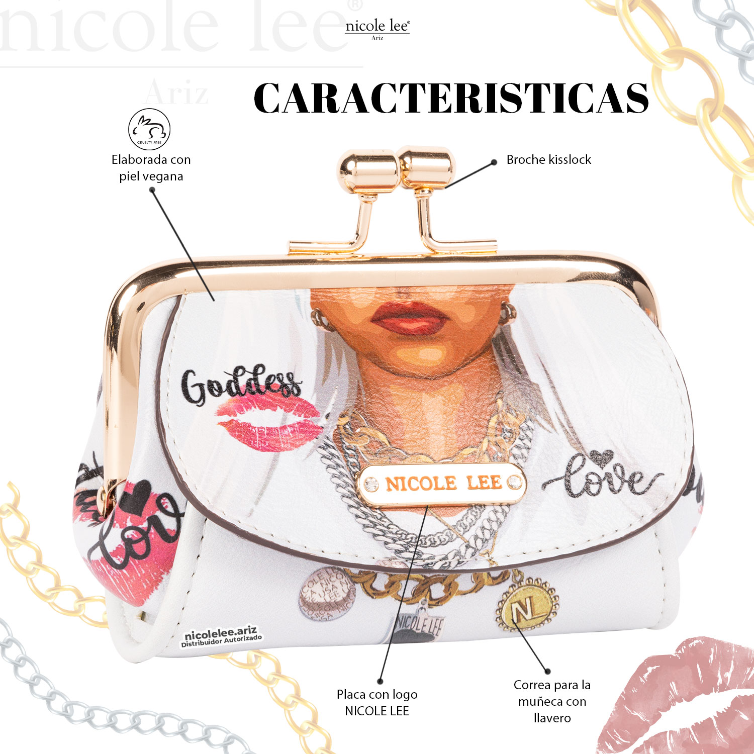 Foto 2 | Mini Monedero Nicole Lee Hadlee Goddess Of Love