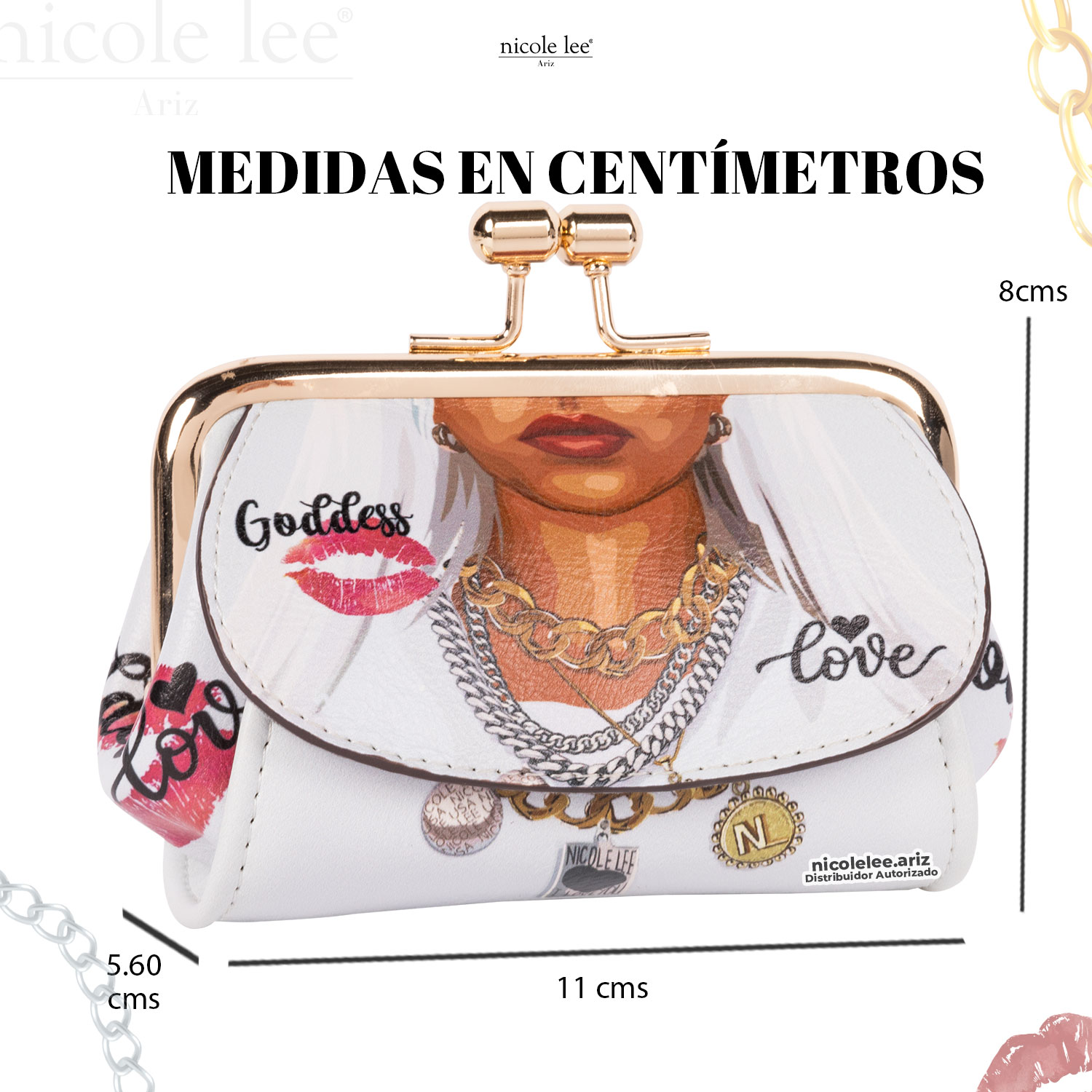 Foto 5 pulgar | Mini Monedero Nicole Lee Hadlee Goddess Of Love