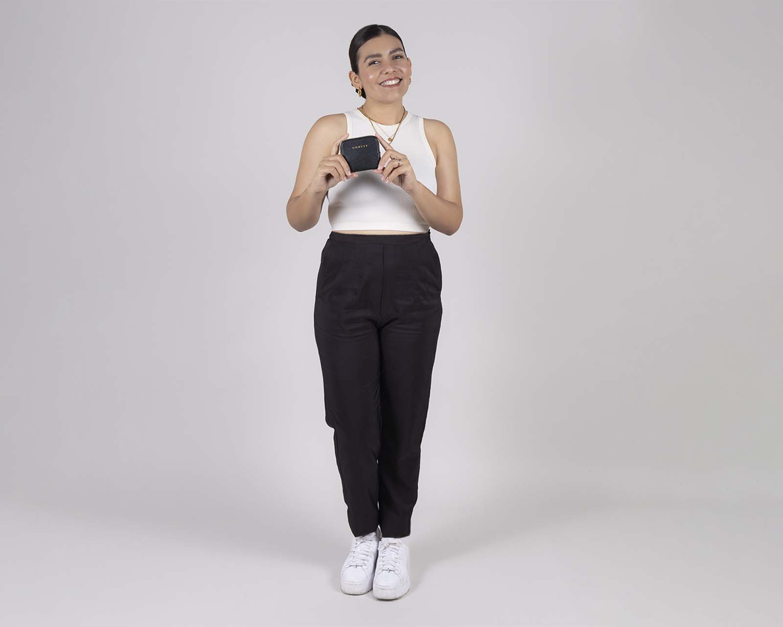 Foto 8 | Monedero Romina Chico Gorett Negro para Mujer