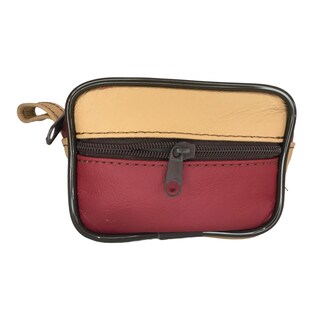 Foto 1 | Monedero de Piel Rojo con Beige para Mujer