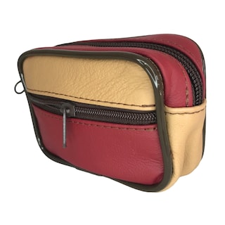 Foto 2 | Monedero de Piel Rojo con Beige para Mujer