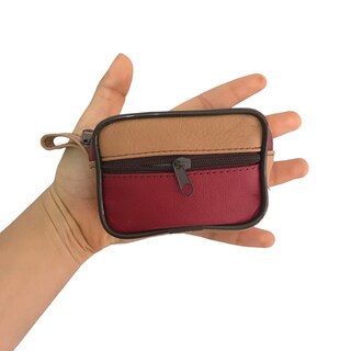 Foto 5 | Monedero de Piel Rojo con Beige para Mujer