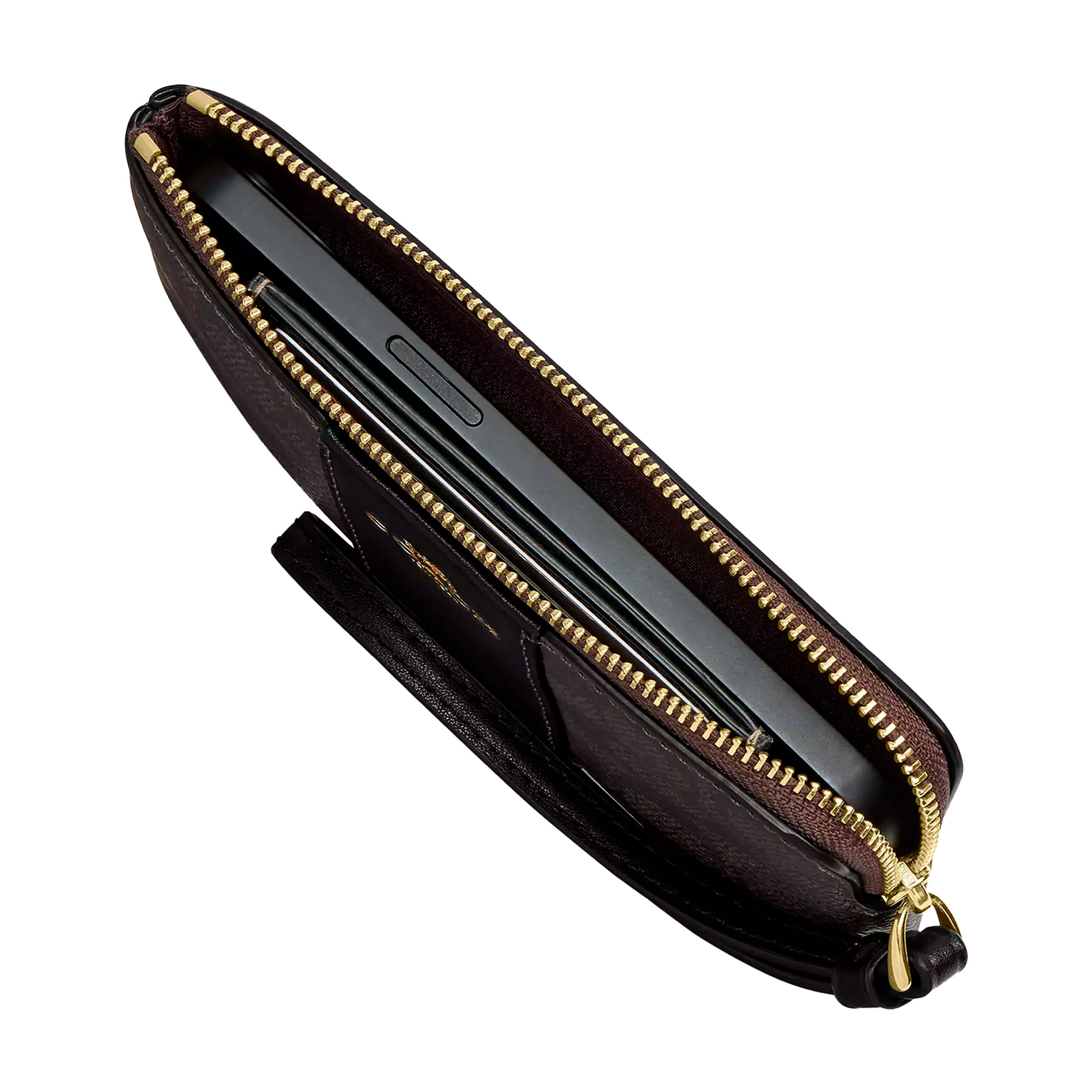 Foto 4 pulgar | Monedero Coach Corner Zip Wristlet Signature Canvas Cw854 Café