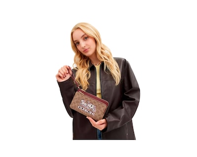 Foto 4 | Monedero Coach Double Zip Wallet In Signature Canvas Estampado de Caballos y Carruajes