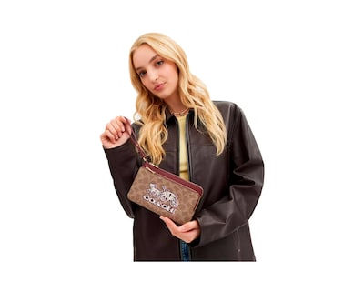 Foto 5 | Monedero Coach Double Zip Wallet In Signature Canvas Estampado de Caballos y Carruajes