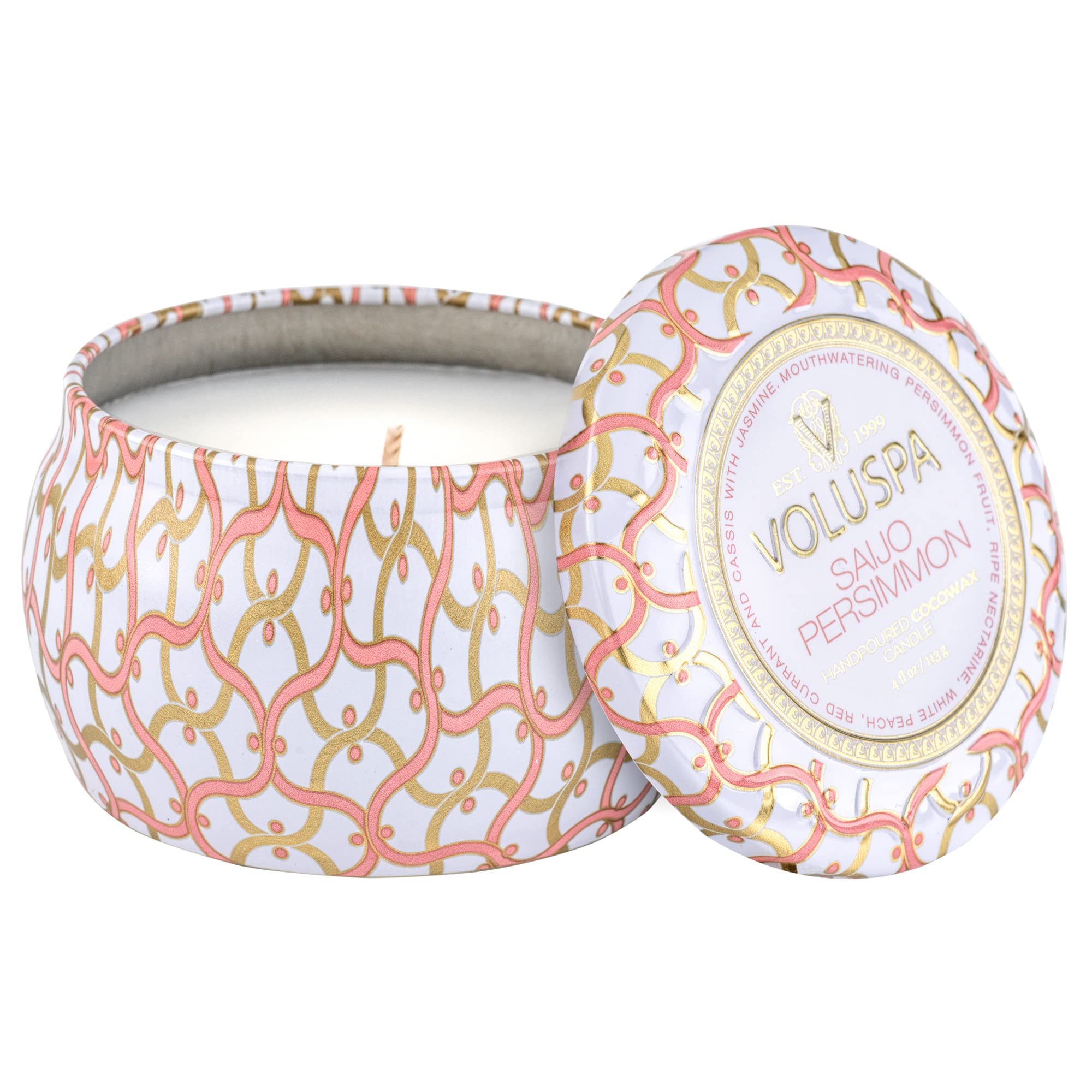 Mini Lata De Caqui Saijo De Candle Voluspa, 118 Ml, 25 Horas De Duración - Venta Internacional.