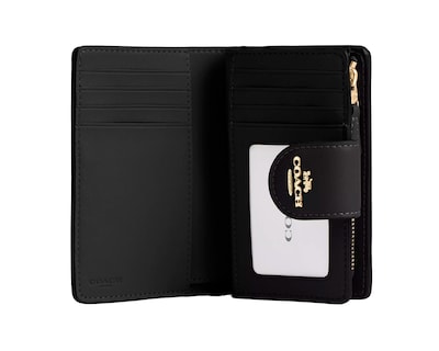 Foto 2 | Cartera Coach Medium Corner Zip Wallet In Signature Canvas Cw786 Café