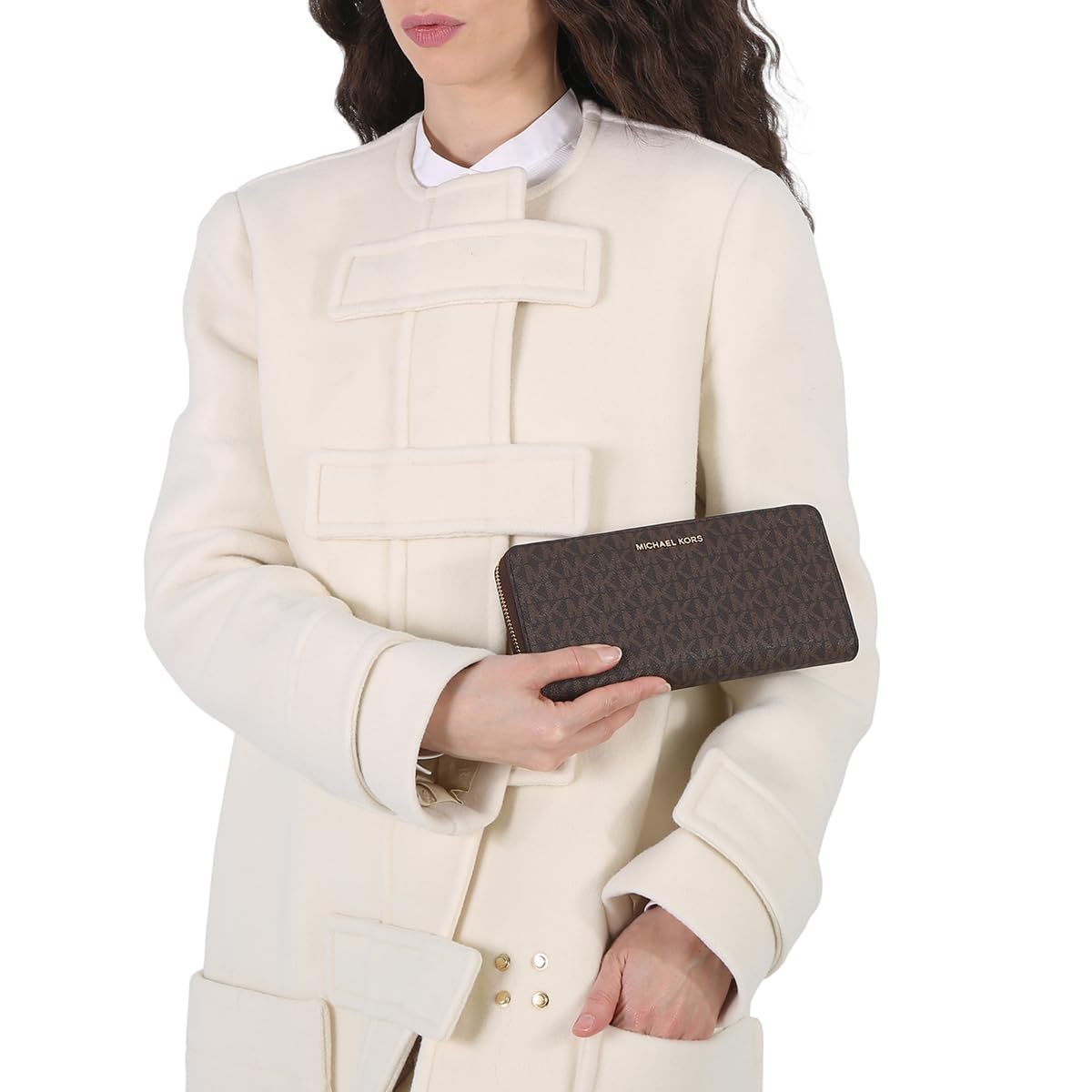 Foto 2 | Monedero Michael Kors Jet Set Travel Continental Brown para Mujer - Venta Internacional
