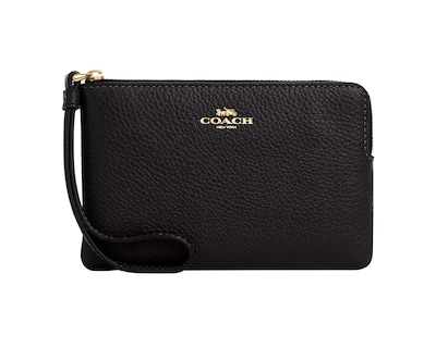 Foto 1 | Monedero Coach Corner Zip Wristlet Cp483 Color Negro