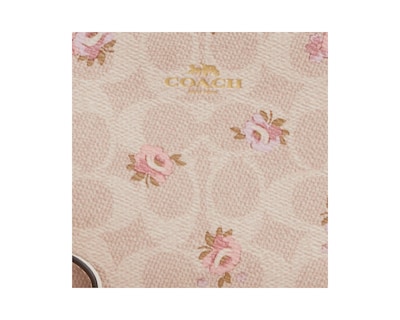 Foto 3 | Monedero Coach Corner Zip Wristlet In Signature Canvas Con Estampado De Flores Car20 Color Beige