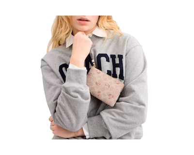 Foto 4 | Monedero Coach Corner Zip Wristlet In Signature Canvas Con Estampado De Flores Car20 Color Beige
