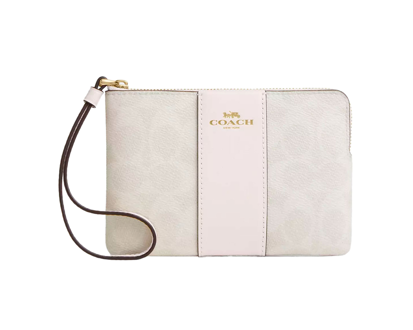Foto 2 pulgar | Monedero Coach Corner Zip Wristlet Signature Canvas Cw854 Color Blanco