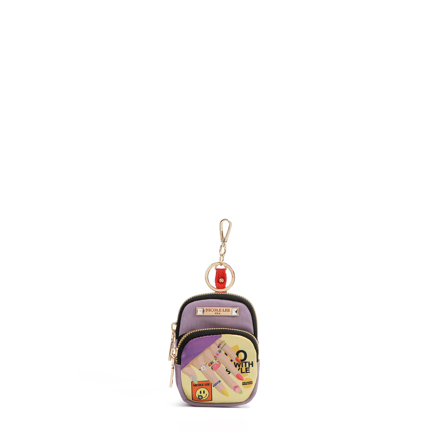 Llavero Nicole Lee Monedero Mini Mochila Print Nail Polish