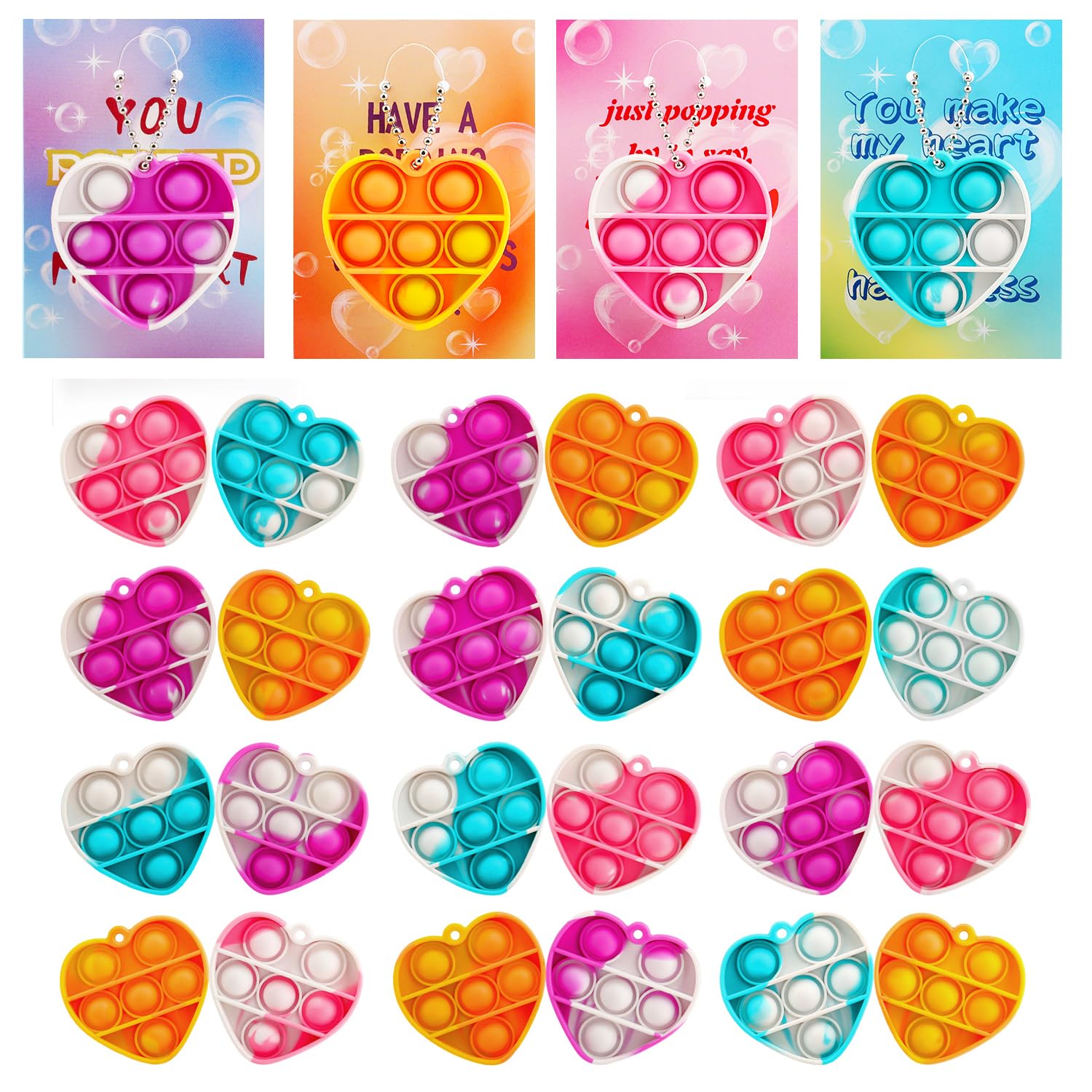 Foto 1 | Tarjetas De San Valentín Auuguu Con Juguetes Pop Fidget Para El Aula De Niños - Venta Internacional.