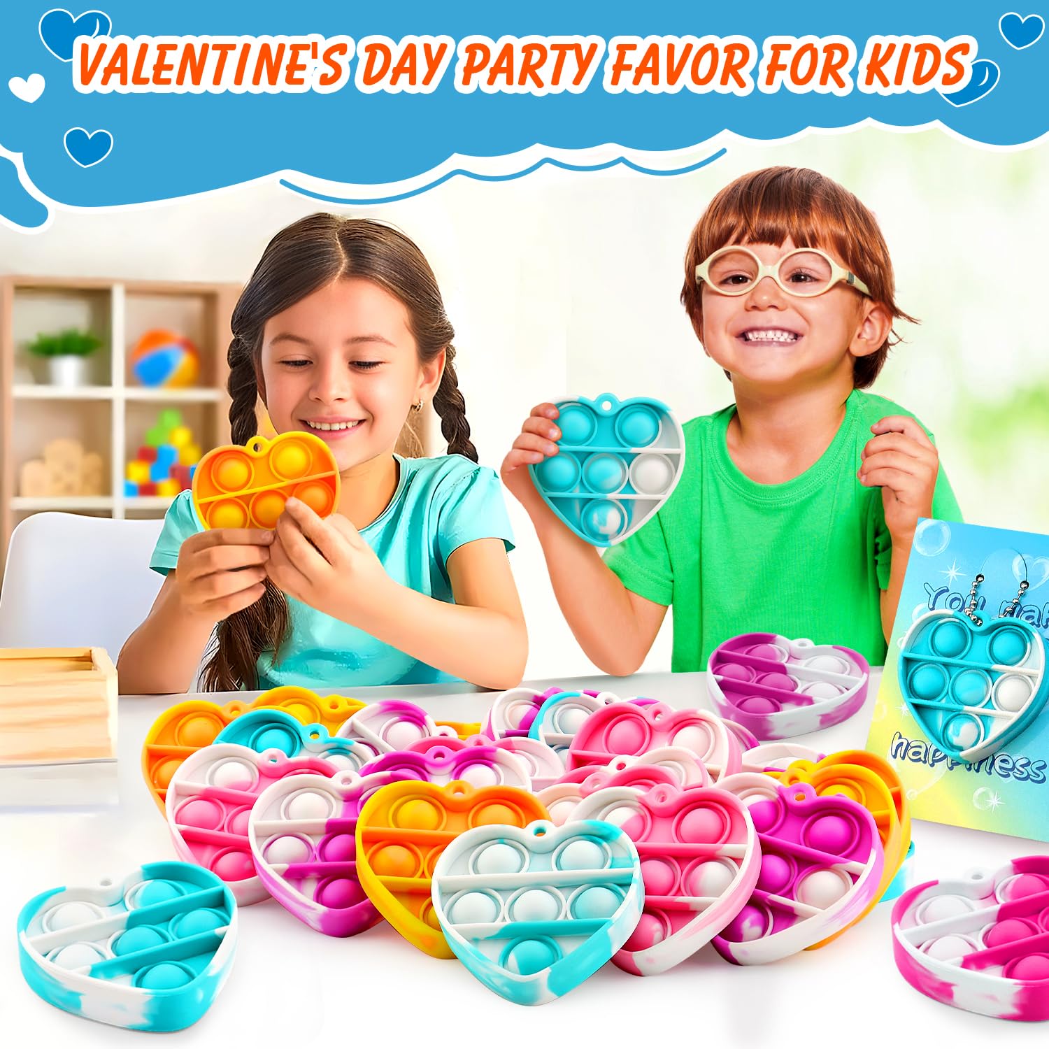 Foto 6 pulgar | Tarjetas De San Valentín Auuguu Con Juguetes Pop Fidget Para El Aula De Niños - Venta Internacional.