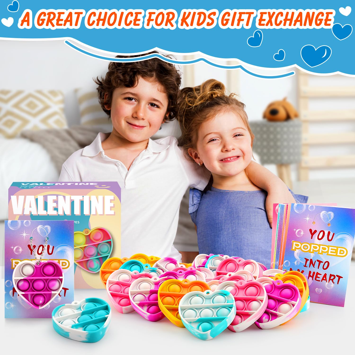 Foto 7 pulgar | Tarjetas De San Valentín Auuguu Con Juguetes Pop Fidget Para El Aula De Niños - Venta Internacional.