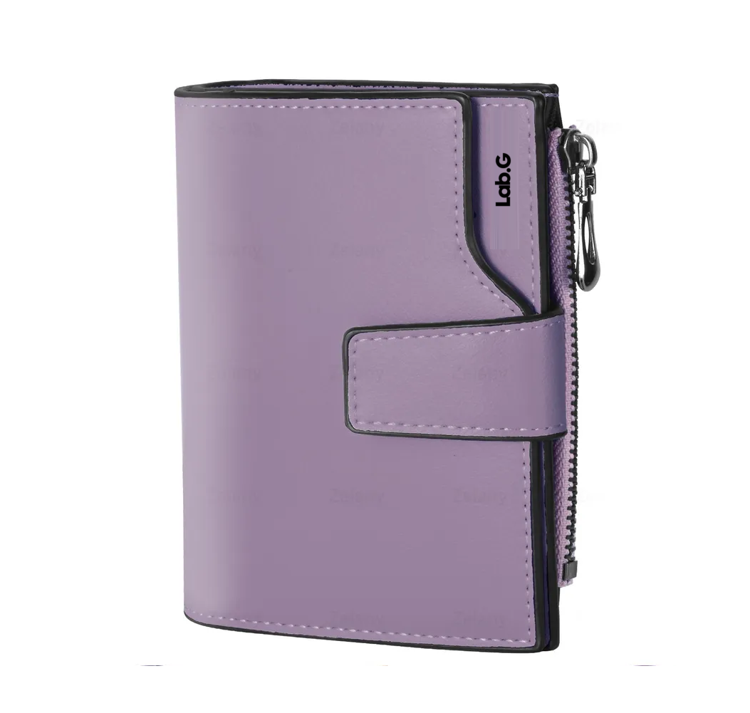Juvenil Y Excelente Cartera, Lab.g  Monedero De Dama,multifunción Violeta