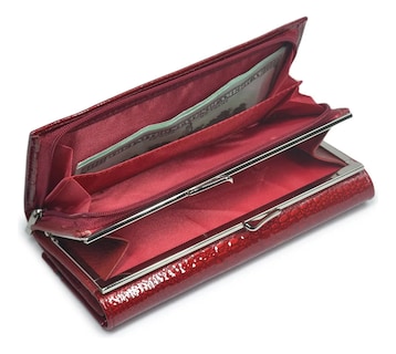 Foto 5 | Piel Genuina Cartera Lab.g Mujer Largo Lujo Patrón De Cocodrilo Rojo