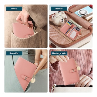Foto 3 | Cartera Belug Pequeña Con Tarjetero Para Mujer Rosa