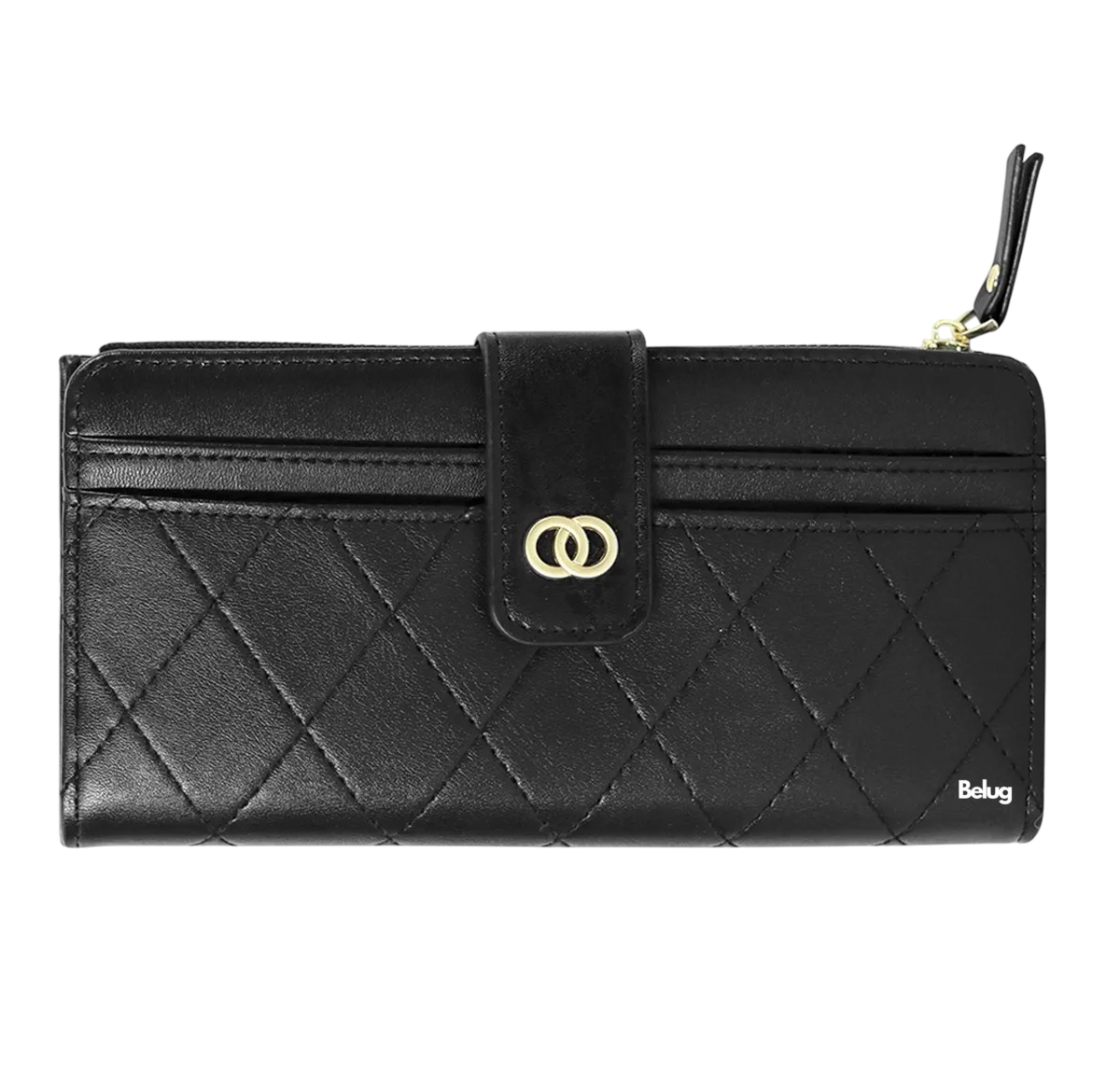 Cartera Belug Larga De Cuero Para Mujer Negro
