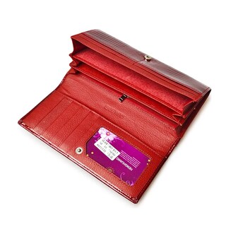 Foto 2 | Cartera Lab.g Piel Genuina Patrón De La Tela Rayas De Cocodrilo 19x9,5x3cm Rojo