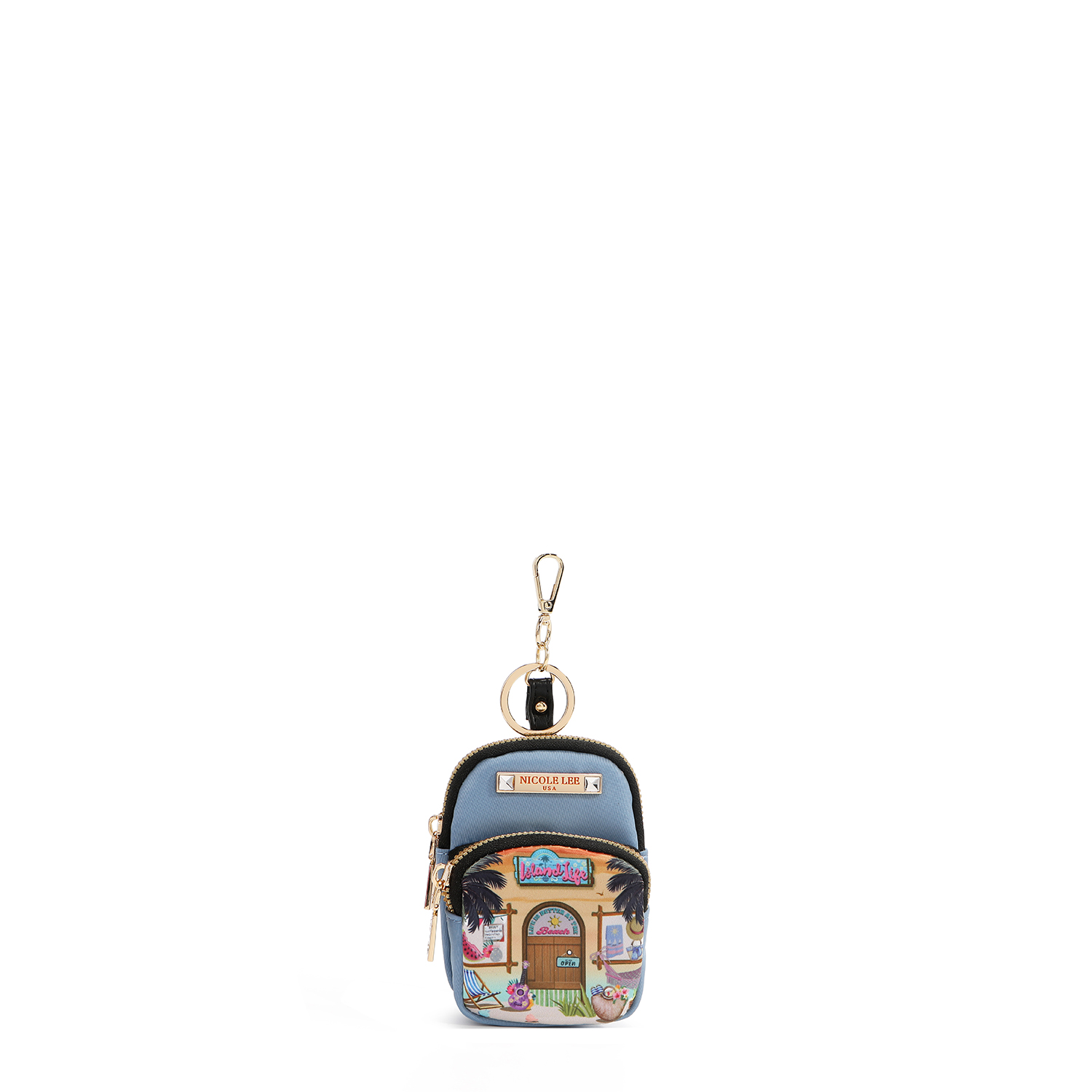 Llavero Nicole Lee Monedero Mini Mochila Print Sun&sand