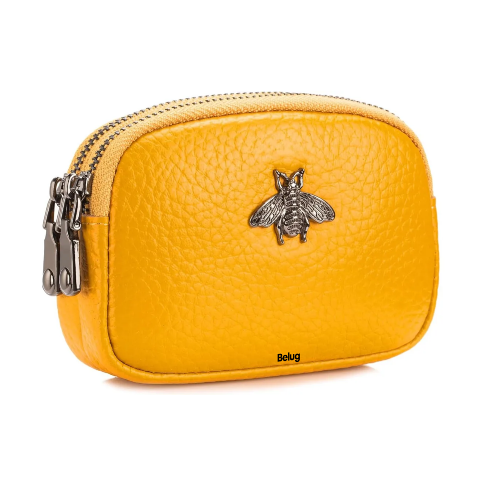 Foto 2 pulgar | Monedero Belug  Mujeres Tarjetas Cartera Cuero 2 Bolsillo Billetera Amarillo