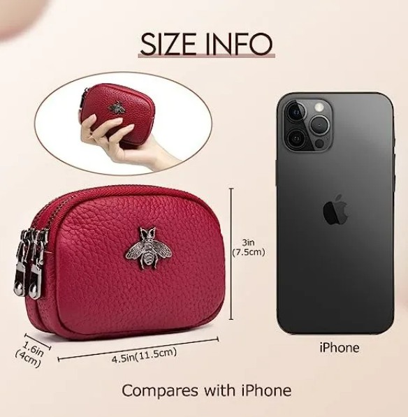 Foto 5 pulgar | Monedero Xtellar De Cuero Para Mujer Con Decoración De Abeja Y Doble Bolsillo