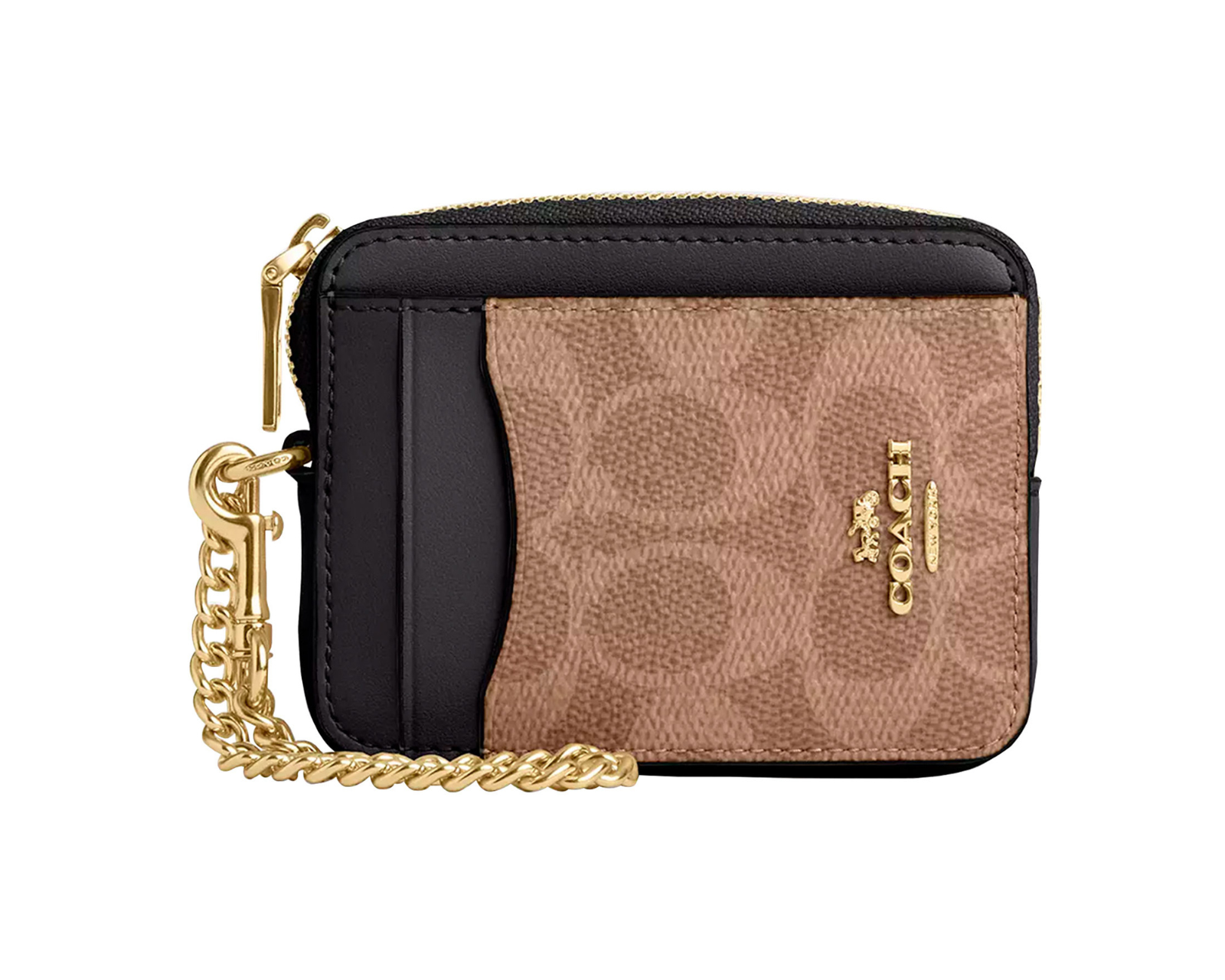 Monedero Coach Zip Card Case Signature Canvas Cw883 Color Café
