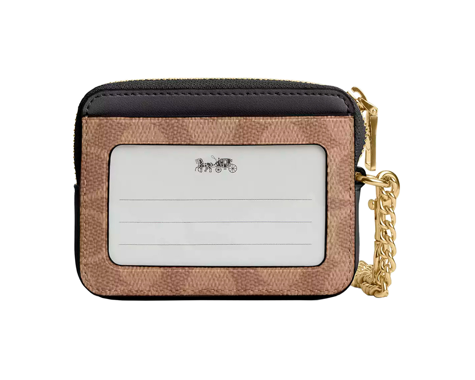 Foto 3 pulgar | Monedero Coach Zip Card Case Signature Canvas Cw883 Color Café