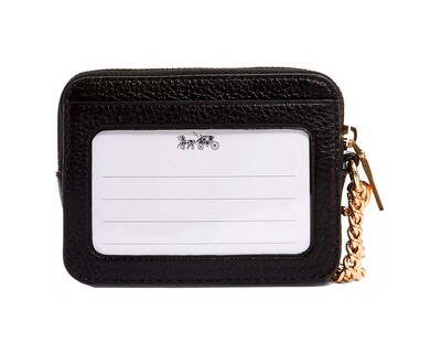 Foto 2 | Monedero Coach Zip Card Case 6303 Color Negro