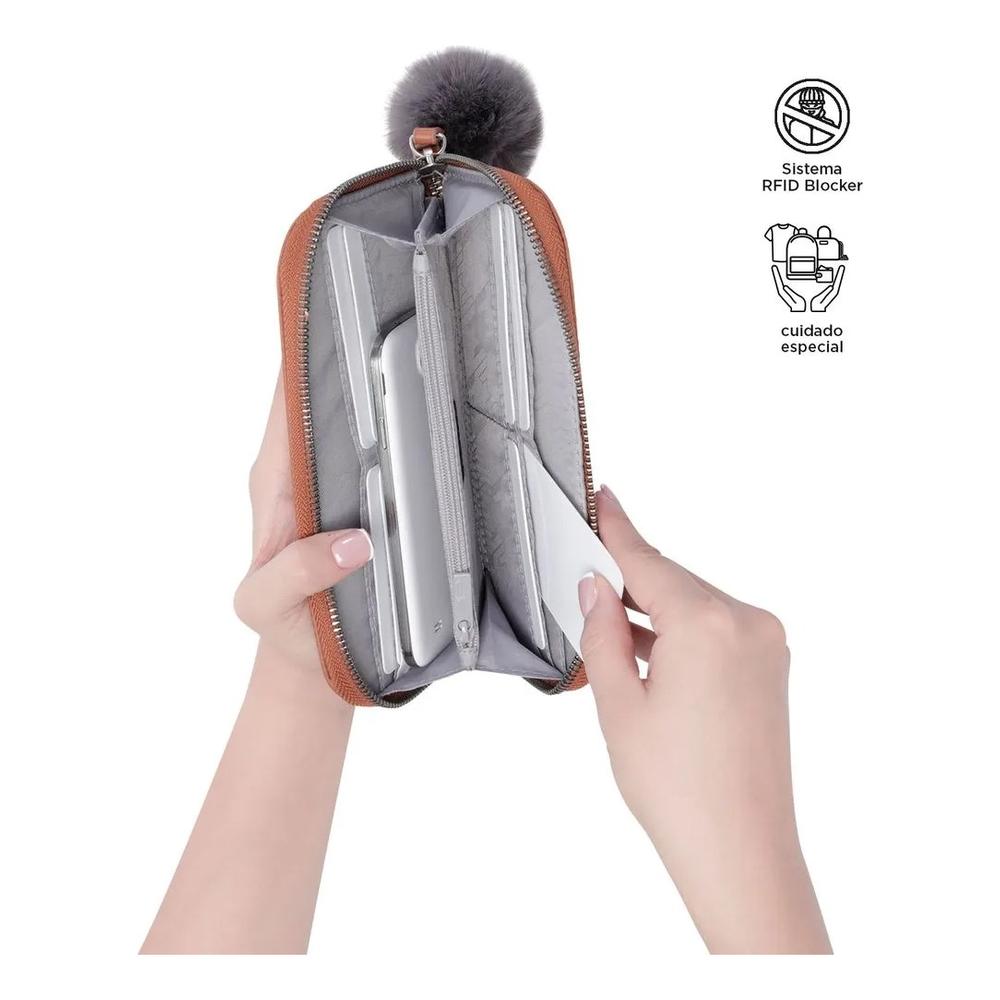 Foto 4 pulgar | Totto Cartera De Mujer Con Monedero Y Bloqueo Rfid Adelaide Cafe
