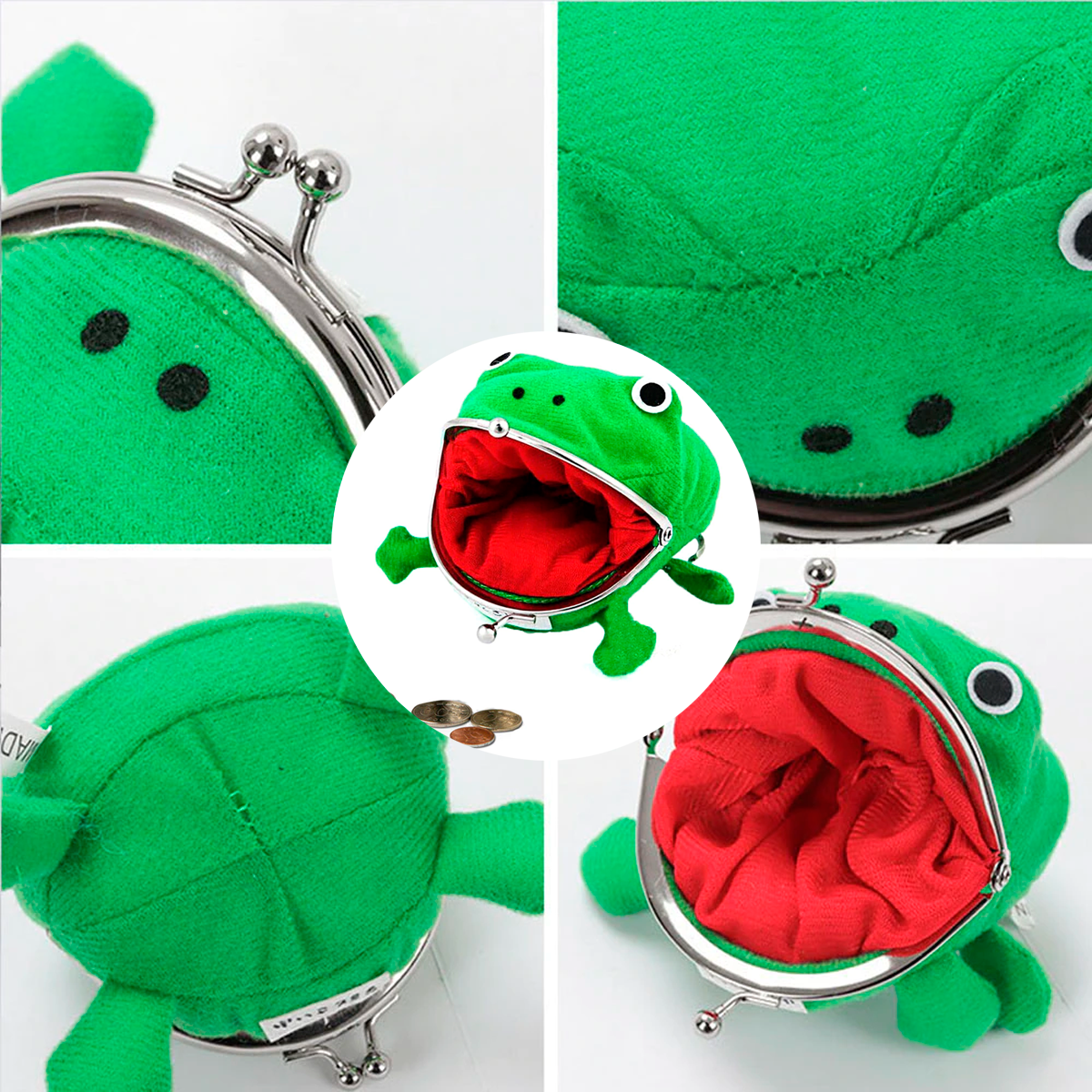 Foto 6 pulgar | Monedero Ranita Verde Peluche Anime Uzumaki Naruto
