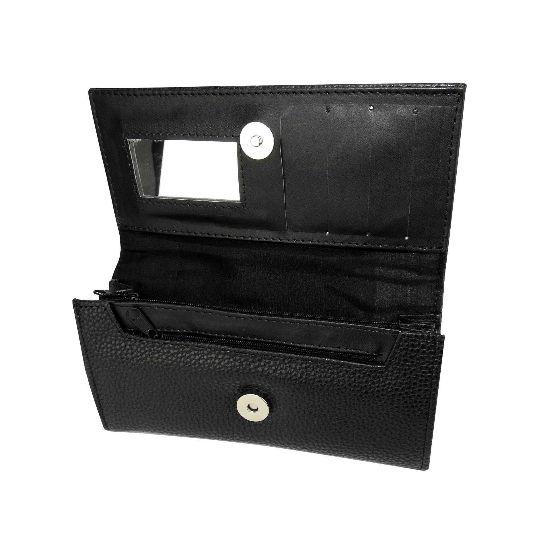 Foto 2 | Cartera para Dama Nueva Imagen color Negro Flores Sintético Est.2