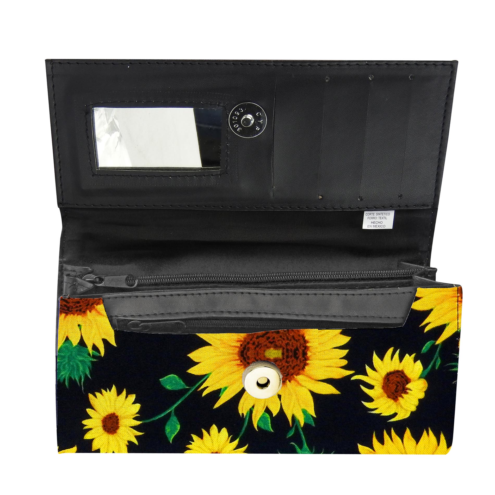 Foto 2 | Cartera para Dama Nueva Imagen color Negro  Girasol Sintético y Textil Est.2