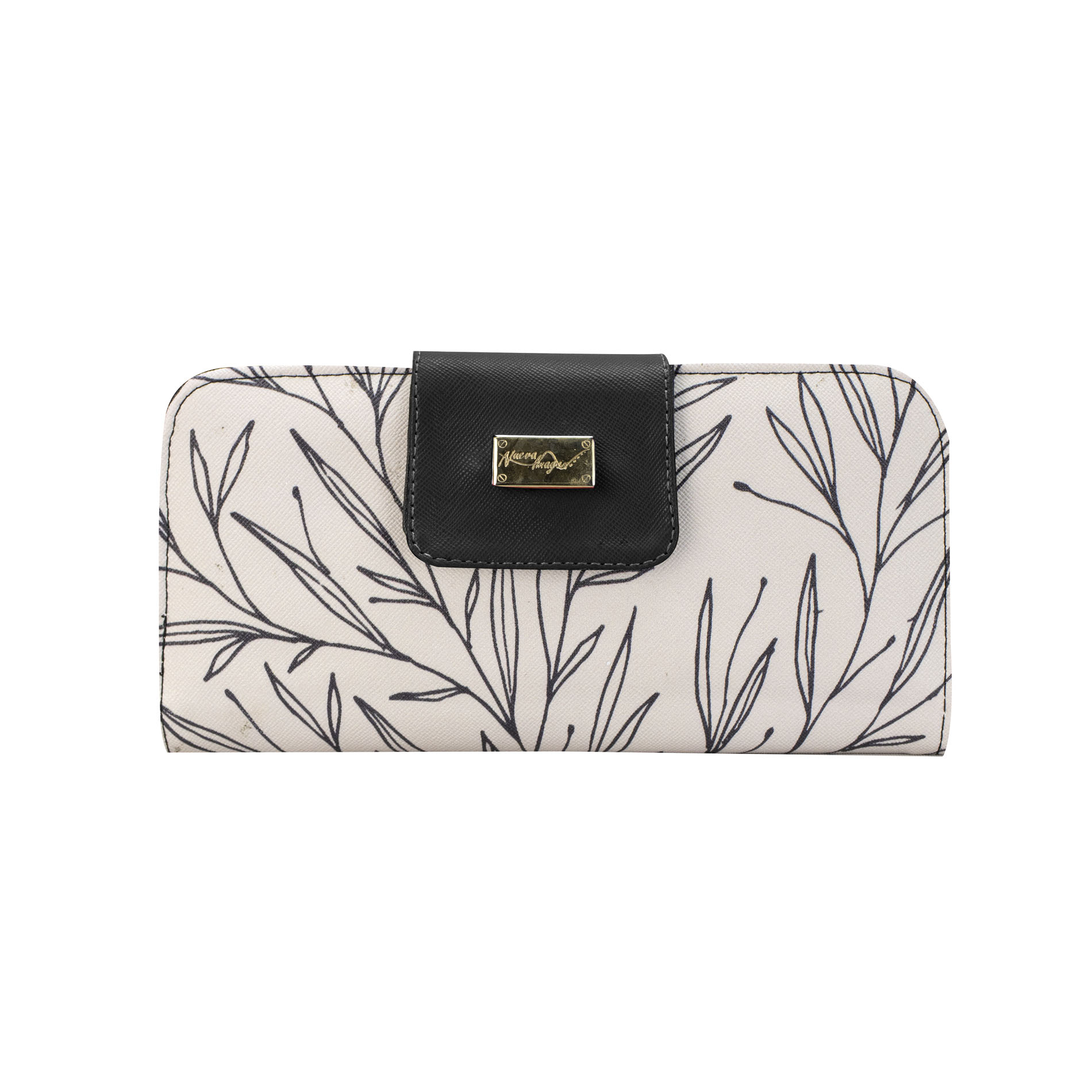 Cartera Nueva Imagen Est.10 color Beige con Negro para Dama Nardos Sintético