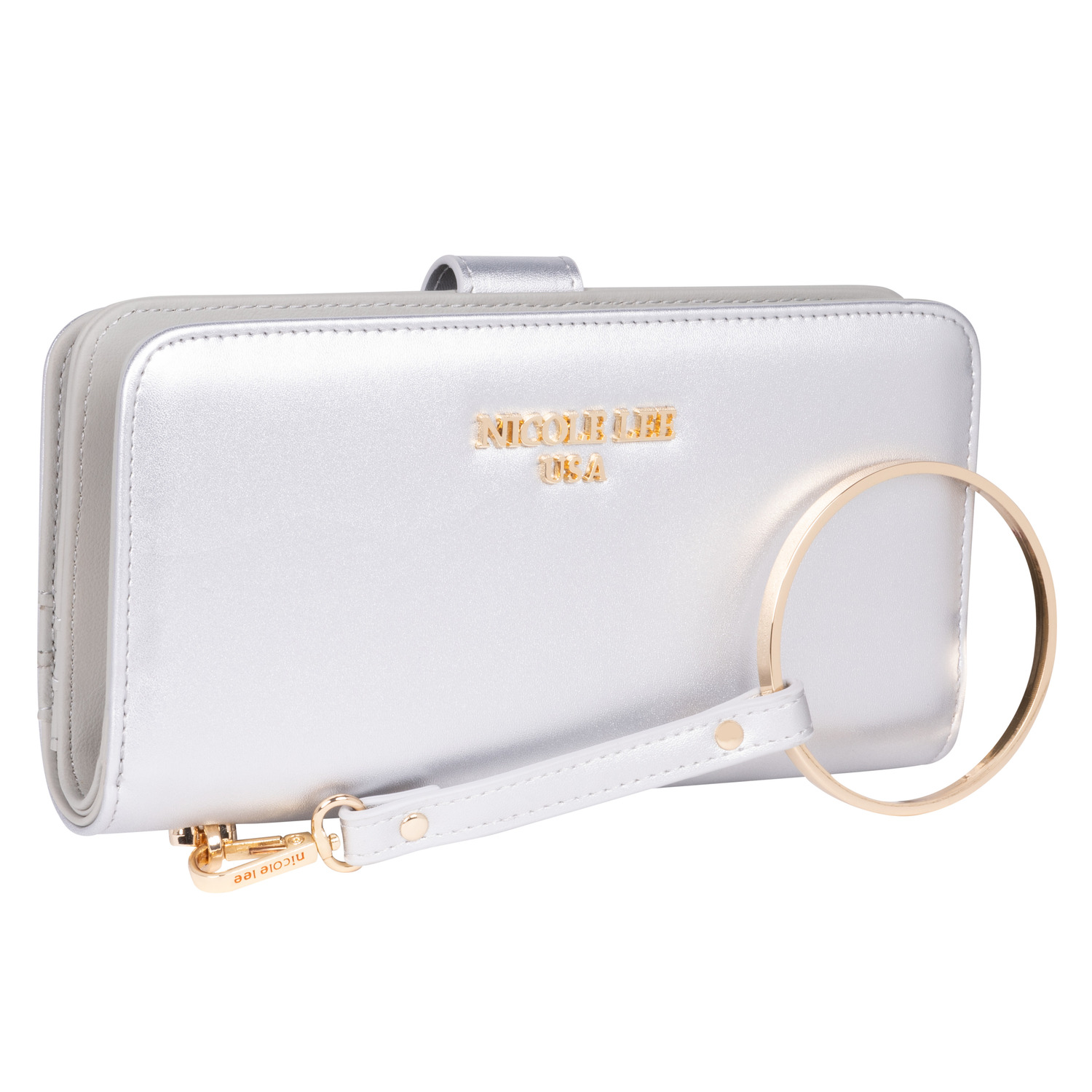 Cartera Nicole Lee Lisa con Correa color Plateado