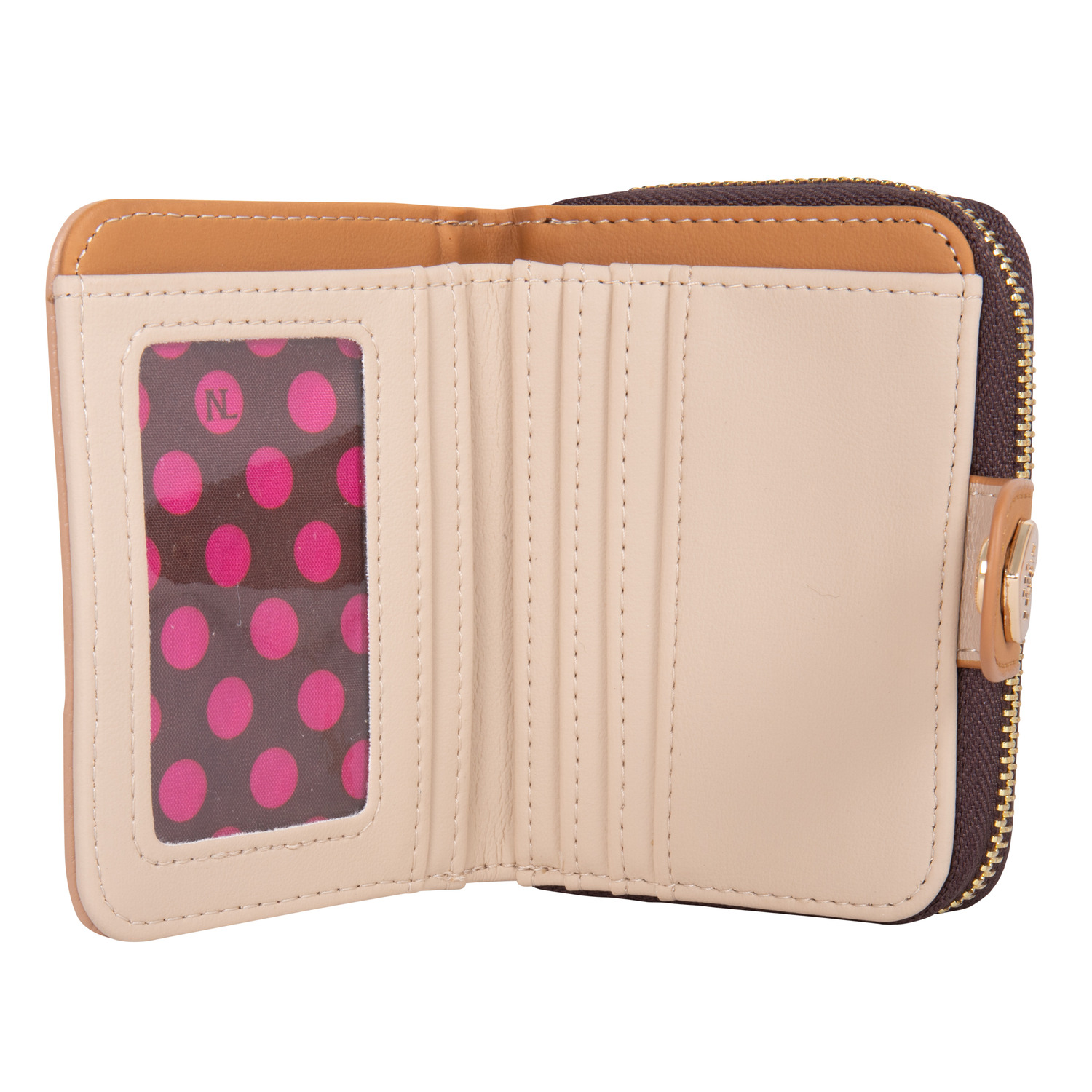 Foto 4 pulgar | Cartera Nicole Lee con Tarjetero y Broche color Café Camel