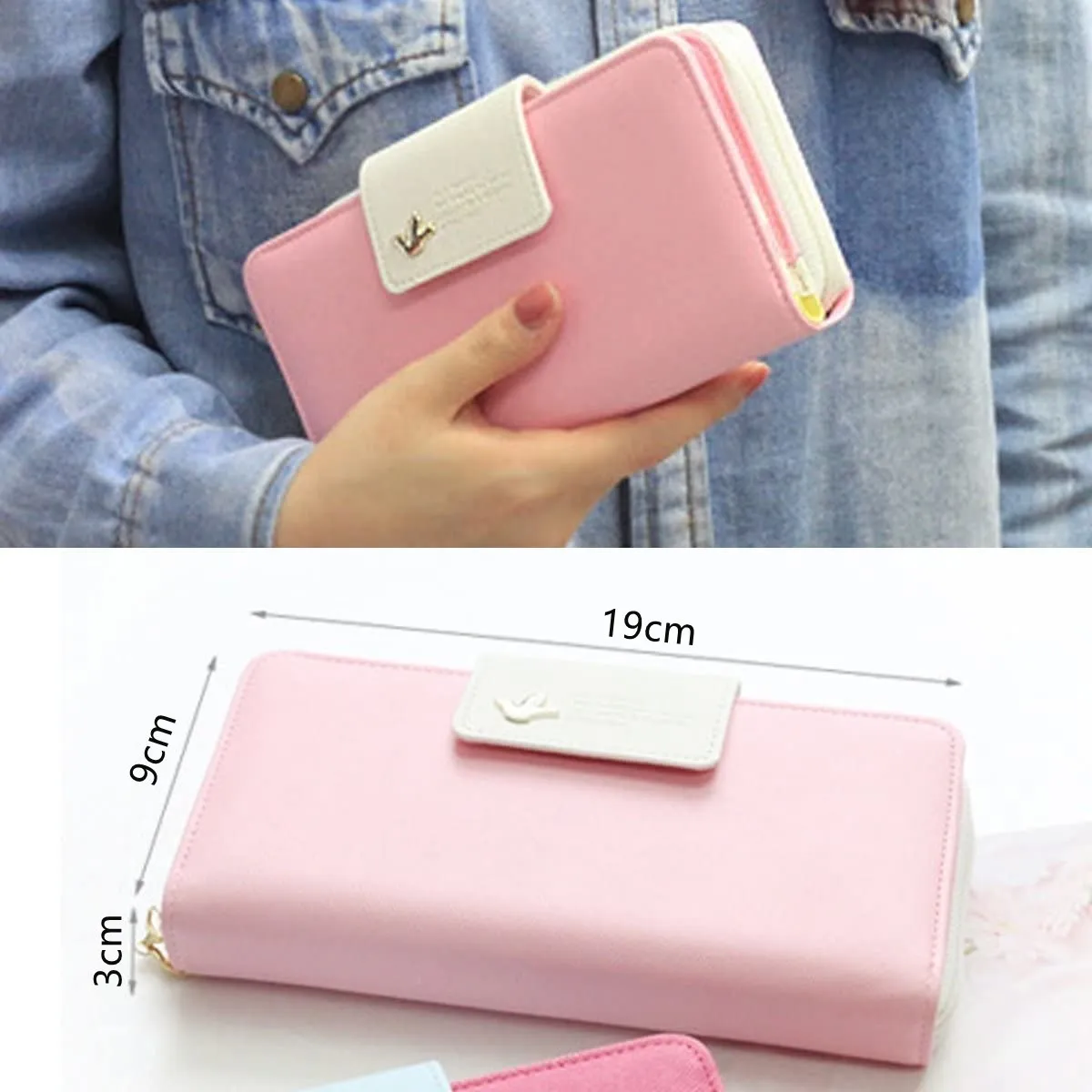 Foto 3 | Cartera de Cuero Sintética para Dama color Rosa