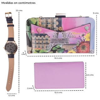 Foto 3 | Portacelular con Reloj Nicole Lee 2 Piezas para Mujer