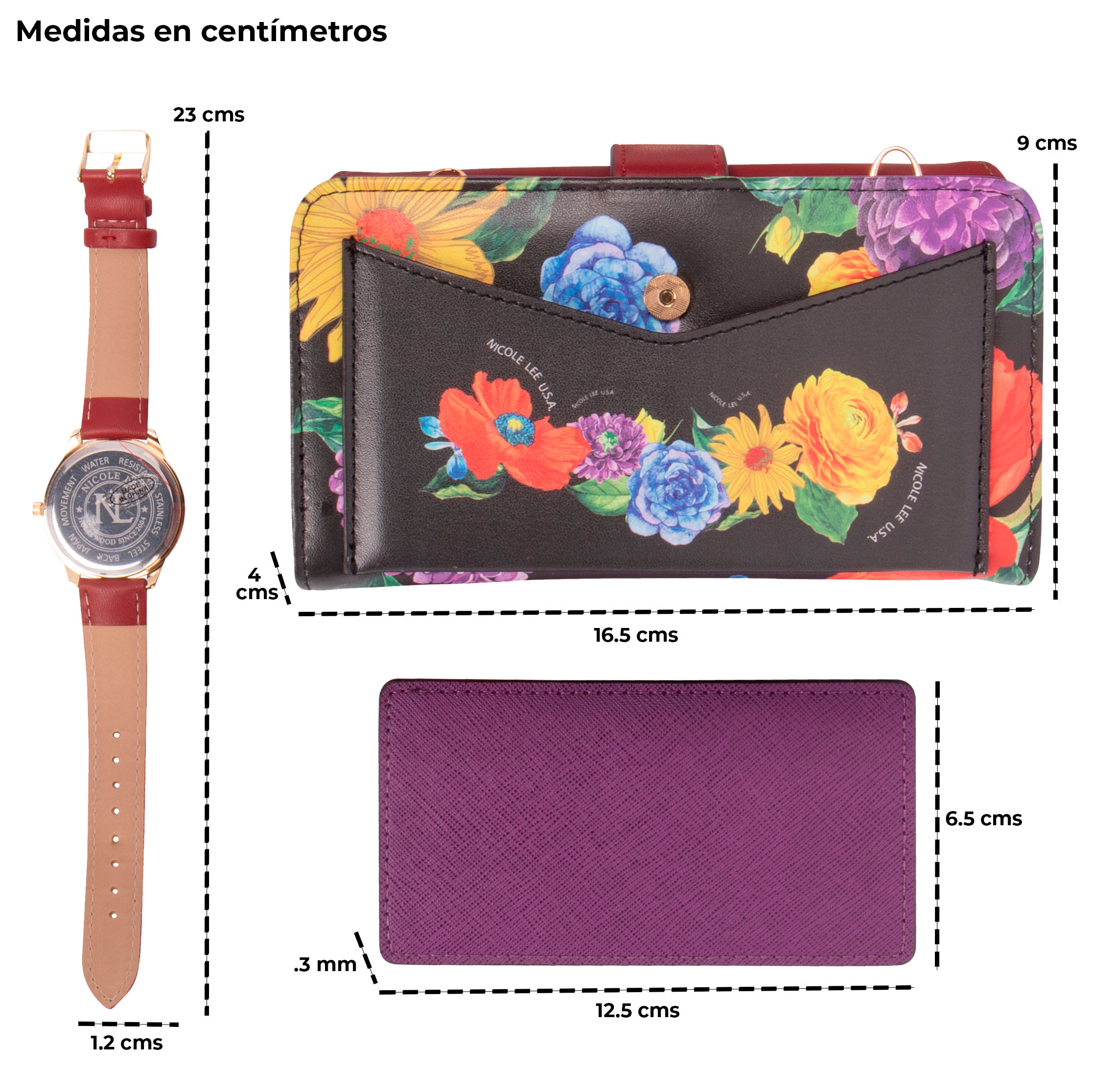 Foto 3 | Set Nicole Lee Portacelular y Reloj Be My Valentine