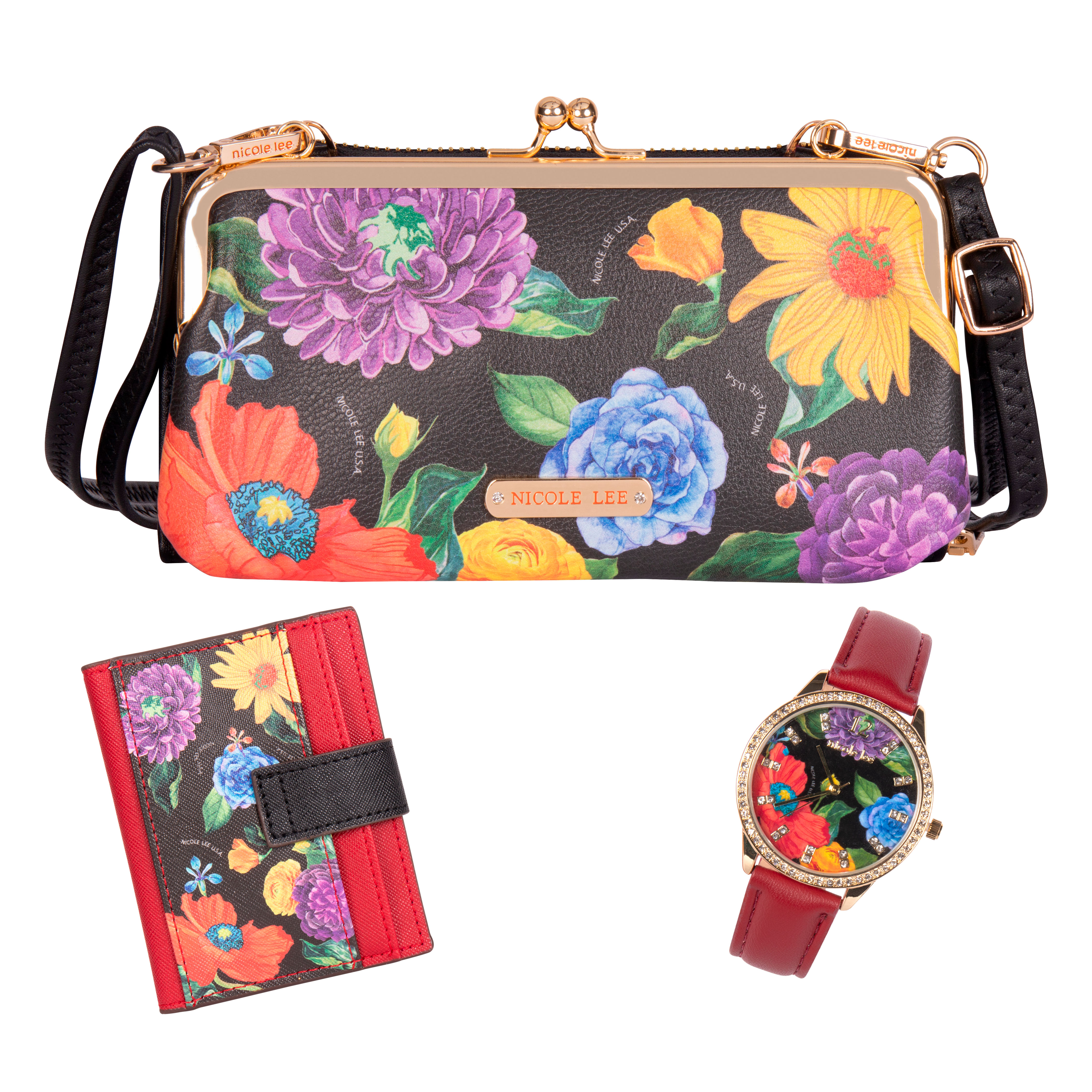 Foto 1 | Set Nicole Lee Cartera Tarjetero y Reloj Be My Valentine Multicolor