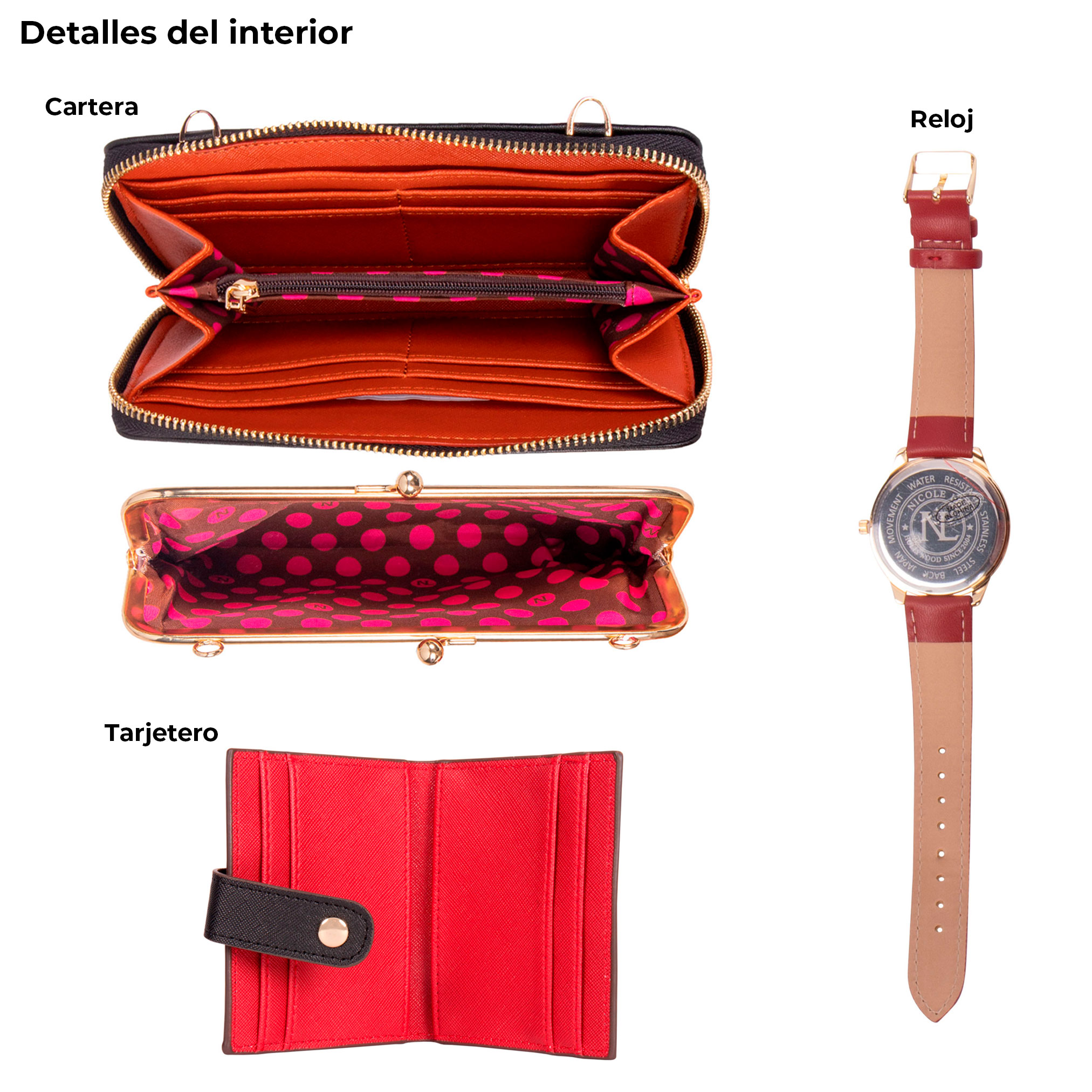 Foto 3 pulgar | Set Nicole Lee Cartera Tarjetero y Reloj Be My Valentine Multicolor