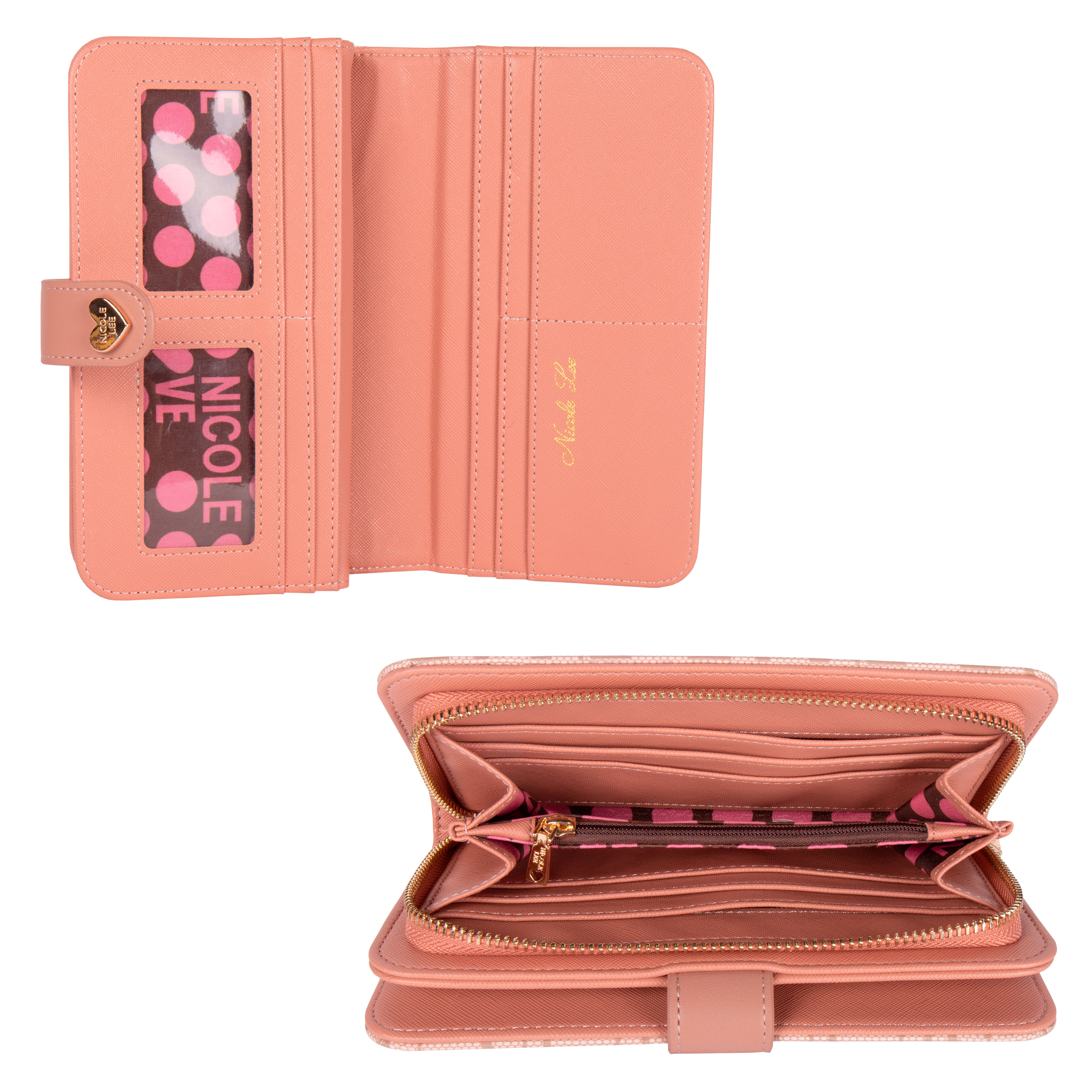 Foto 2 | Cartera Nicole Lee Monograma con Correa y Aro Nude Beige