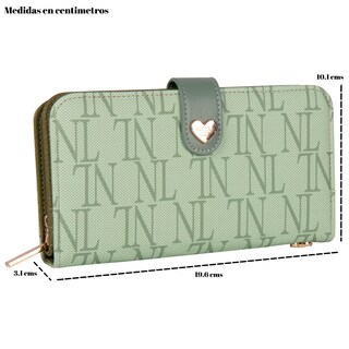 Foto 3 | Cartera Nicole Lee Monograma con Correa y Aro Sage Verde